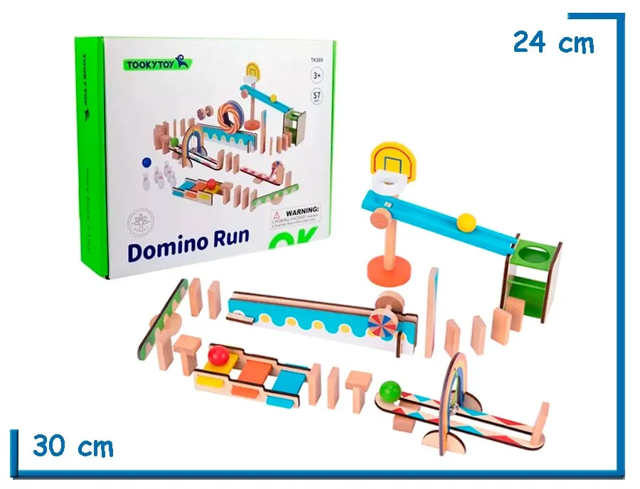 TOOKY TOY DOMINO RUN CIRCUITO PARA BOLAS DE MADERA