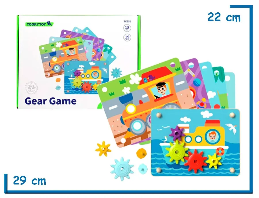 TOOKY TOY GEAR GAME JUEGO DE ENGRANAJES DE MADERA