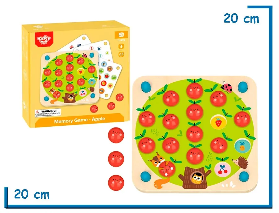 TOOKY TOY MEMORY GAME APPLE JUEGO DE MEMORIA DE MADERA