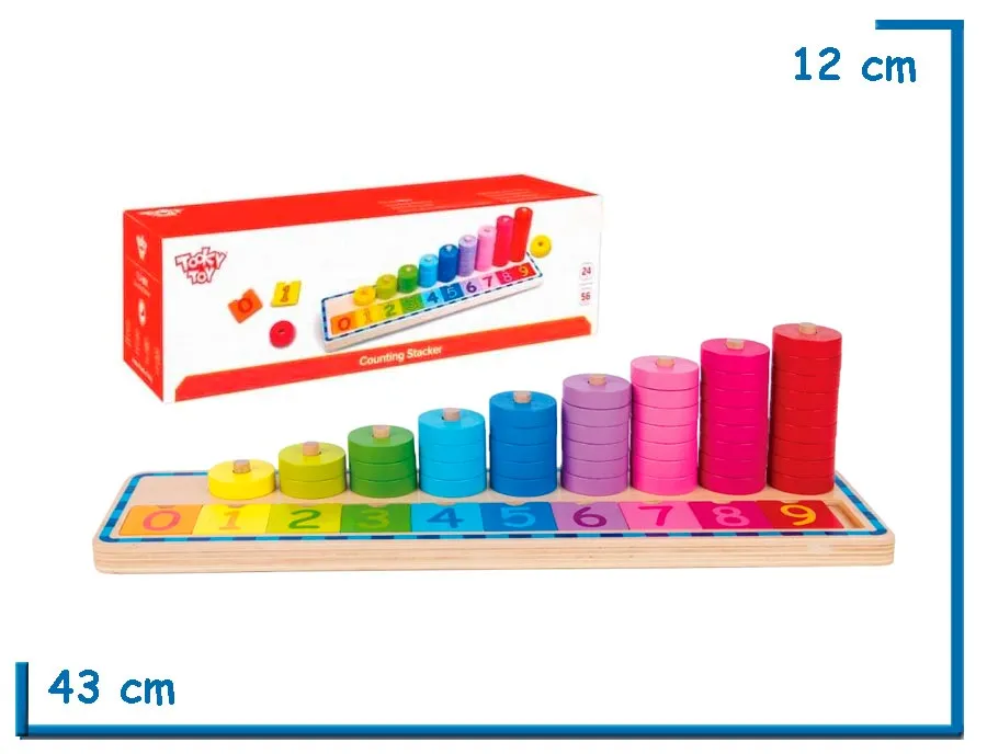 TOOKY TOY COUNTING STACKER APILADOR Y CONTADOR DE MADERA