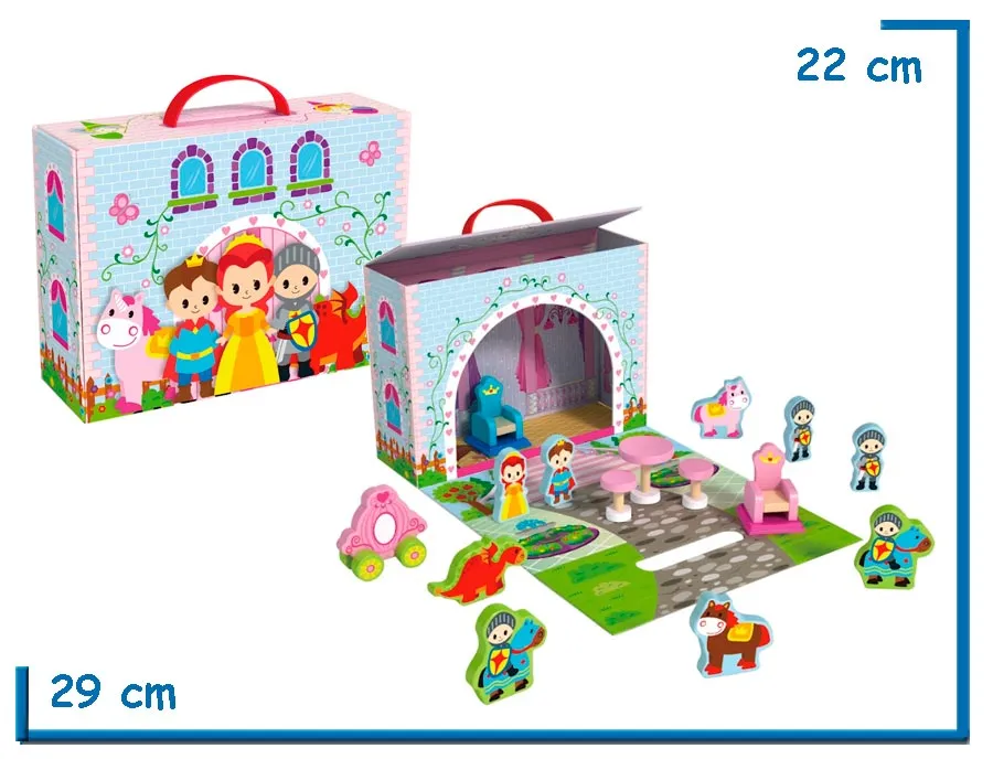 TOOKY TOY MALETIN CUENTO DE PRINCESAS PLAYSET DE MADERA