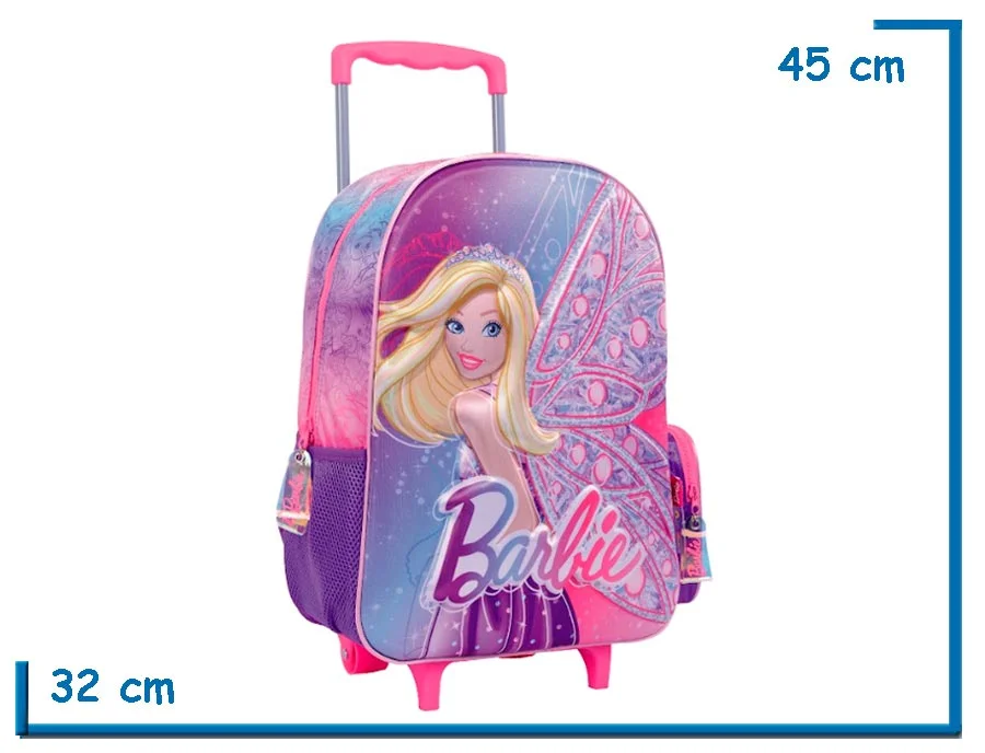MOCHILA CARRO 16” BARBIE VIOLETA HADA RELIVE