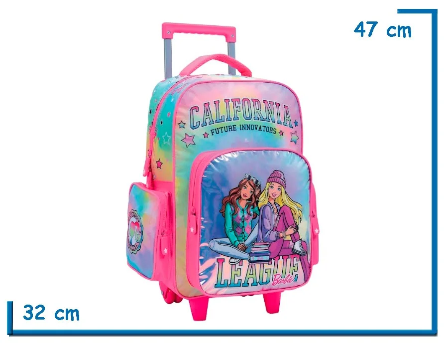 MOCHILA CARRO 17” BARBIE ROSA CALIFORNIA