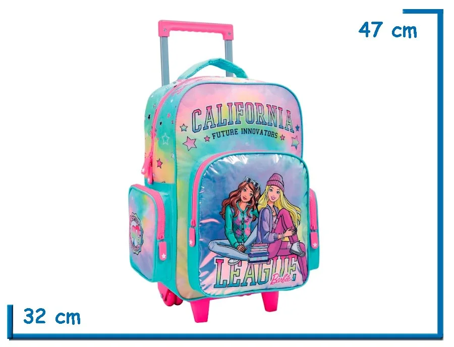 MOCHILA CARRO 17” BARBIE TIRQUESA CALIFORNIA