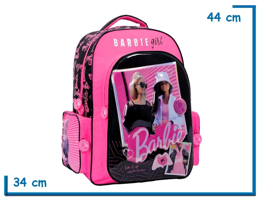 MOCHILA ESPALDA 18” BARBIE NEGRA BARBIE GIRL RELIEVE