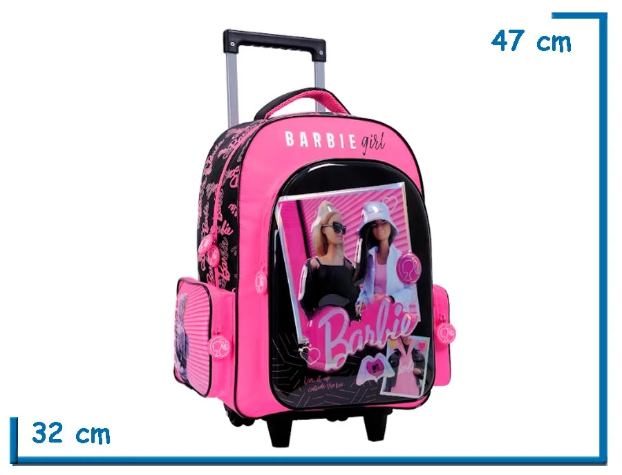 MOCHILA CARRO 18” BARBIE NEGRA BARBIE GIRL RELIEVE