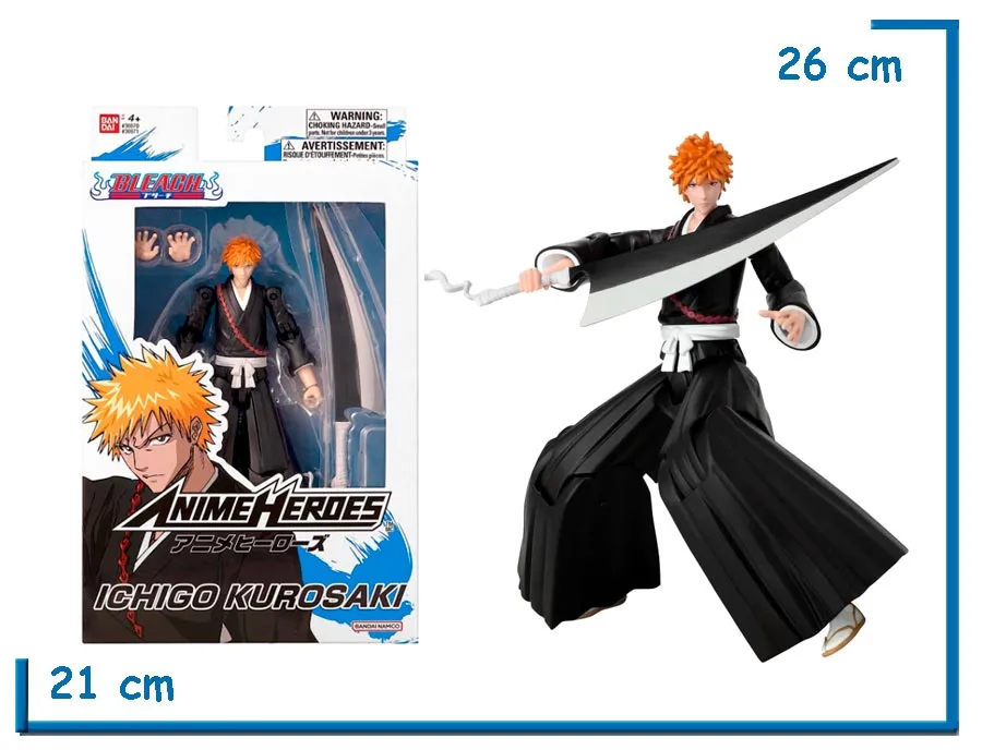 BANDAI ICHIGO KUROSAKI BLEACH ANIME HEROES 17CM