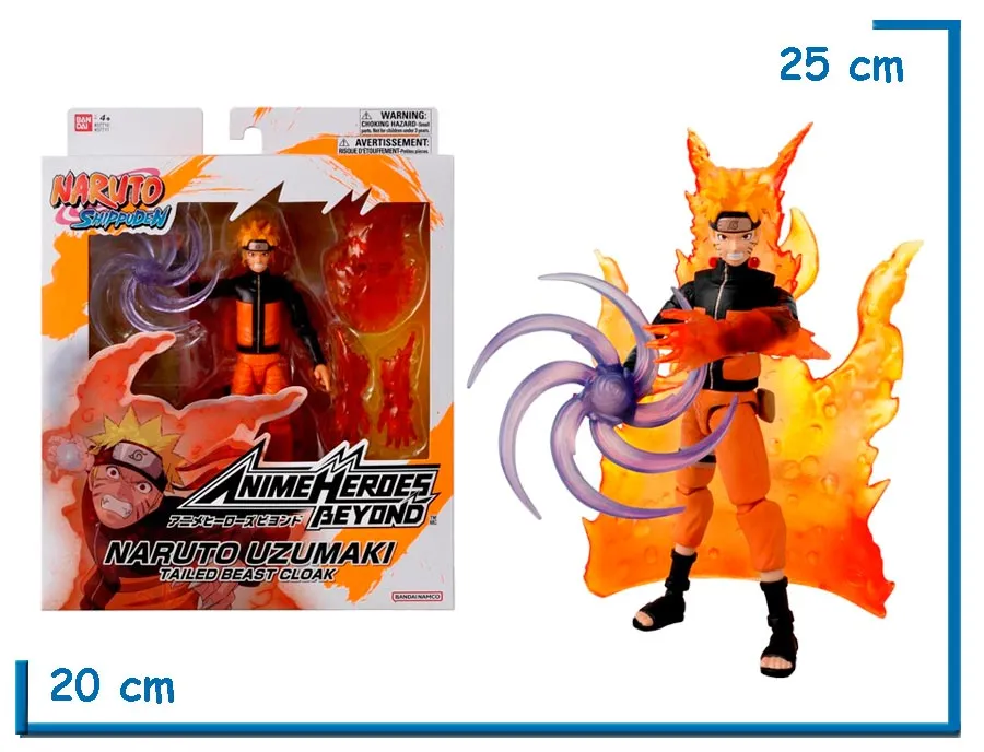 BANDAI NARUTO TAILED BEAST CLOAK NARUTO ANIME HEROES 17CM