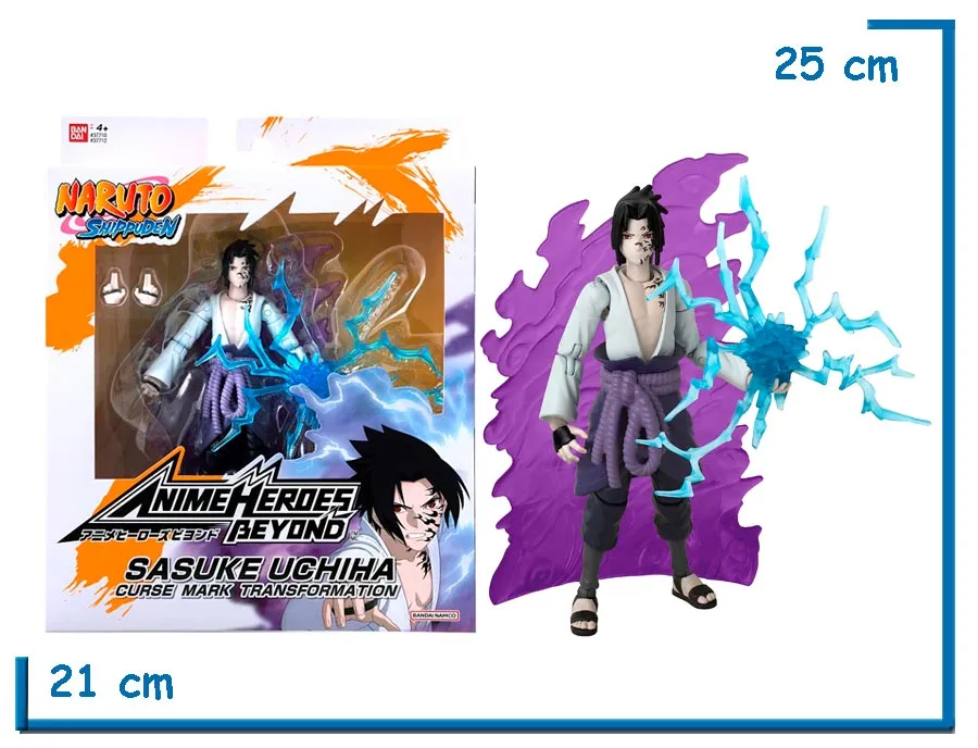 BANDAI SASUKE UCHIHA CURSE MARK NARUTO ANIME HEROES 17CM