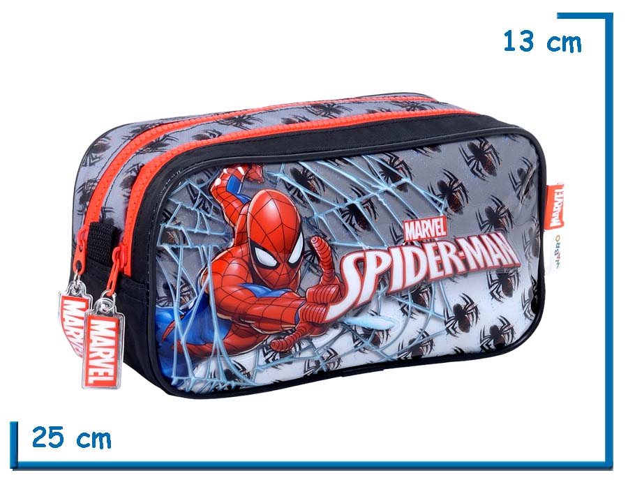 PORTALAPIZ DOBLE SPIDER-MAN GRIS ARA¥AS