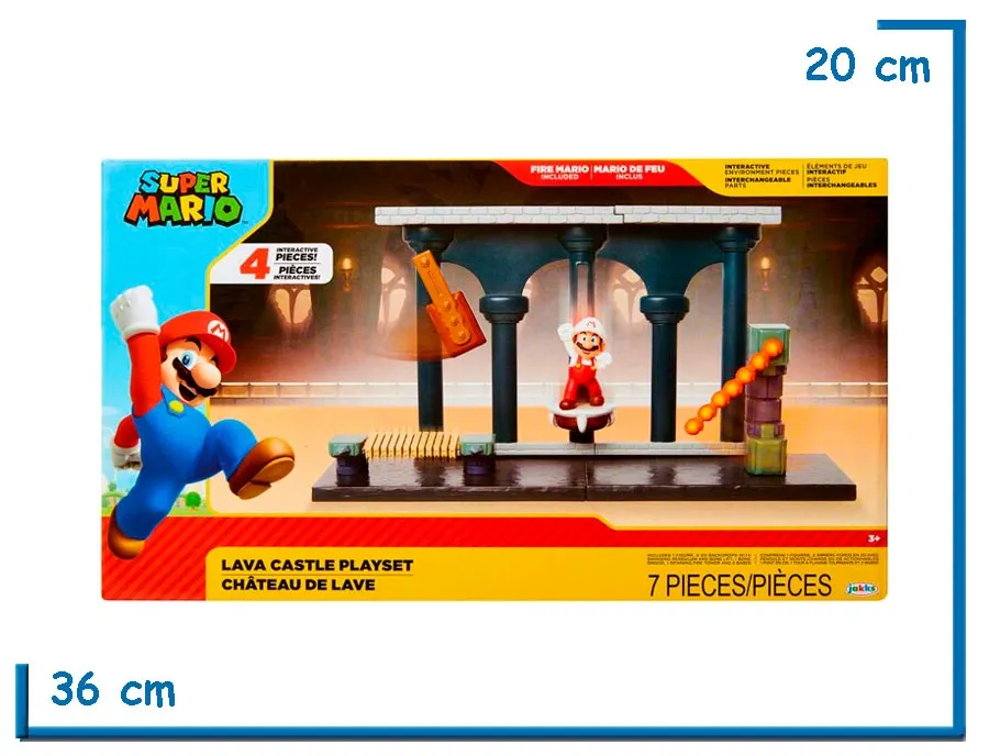 JAKKS SUPER MARIO LAVA CASTLE PLAYSET MEDIANO