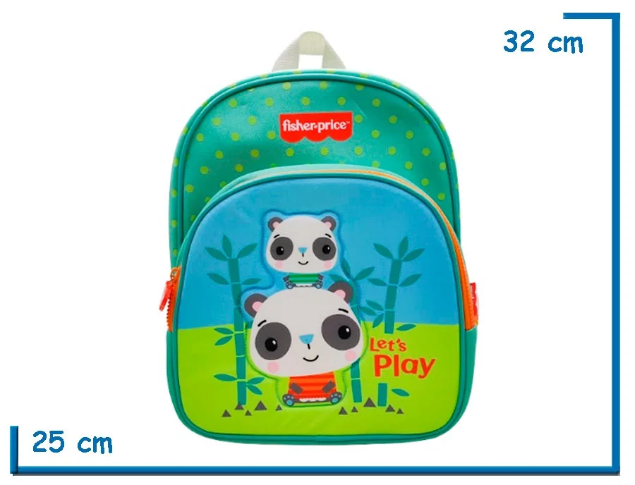 MOCHILA ESPALDA 12” FISHER PRICE PANDAS NEOPRENE