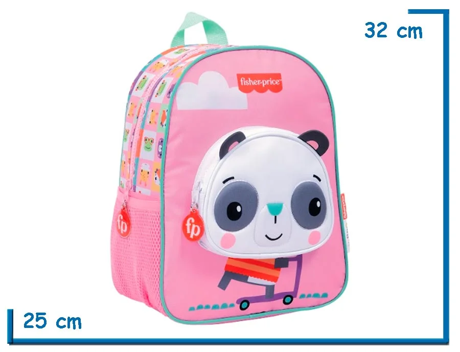 MOCHILA ESPALDA 12” FISHER PRICE PANDA OREJITAS