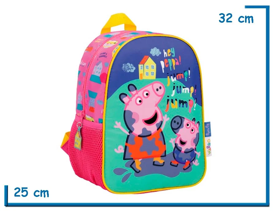 MOCHILA ESPALDA 12” PEPPA PIG ROSA JUMP!