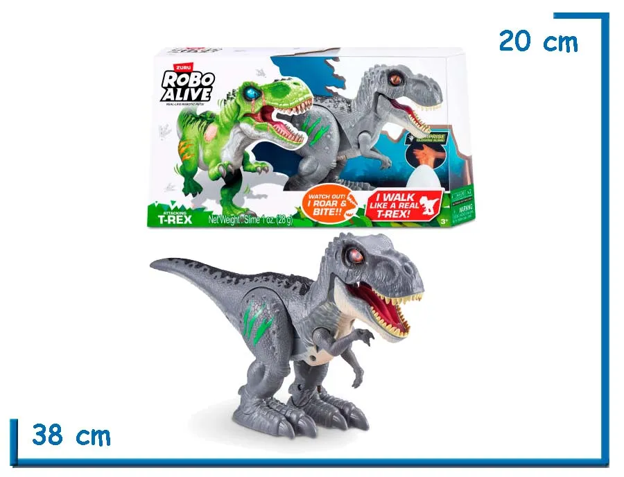 ZURU ROBO ALIVE ATTACKING T-REX GRIS