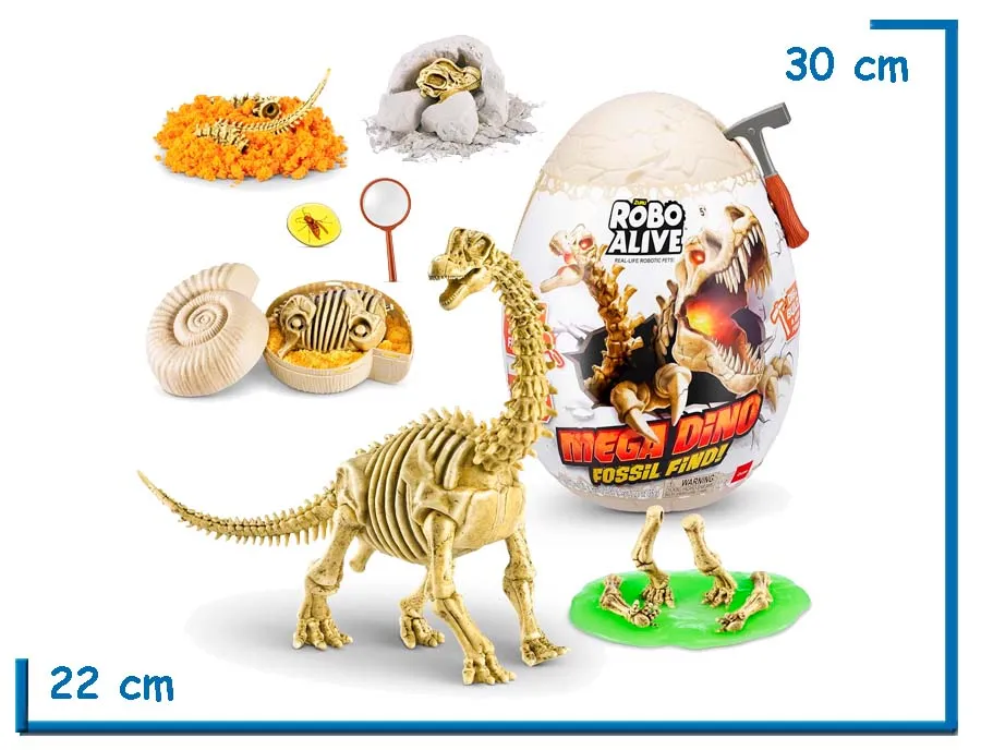 ZURU ROBO ALIVE MEGA DINO FOSSIL FIND PLATEADO