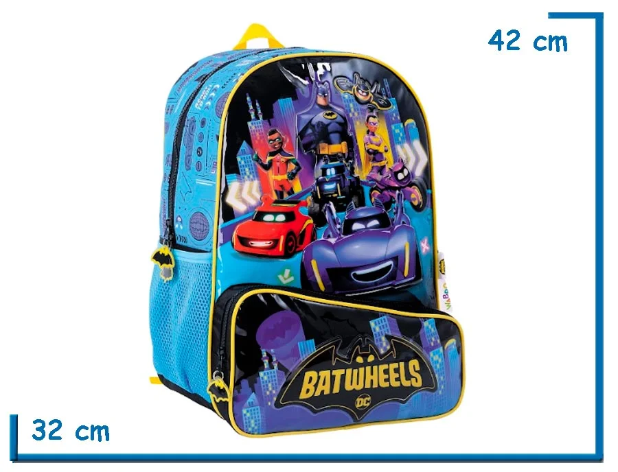 MOCHILA ESPALDA 16” BATWHEELS TURQUESA PERSONAJES