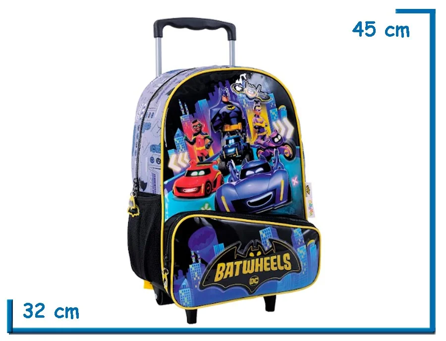 MOCHILA CARRO 16” BATWHEELS NEGRA PERSONAJES