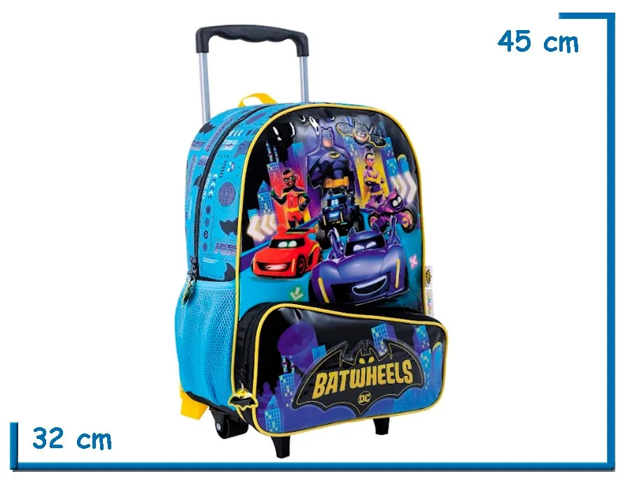 MOCHILA CARRO 16″ BATWHEELS TURQUESA PERSONAJES