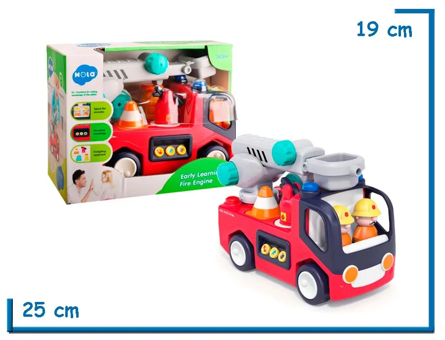 HOLA BABY CAMION DE BOMBEROS CON LUCES Y MUSICA