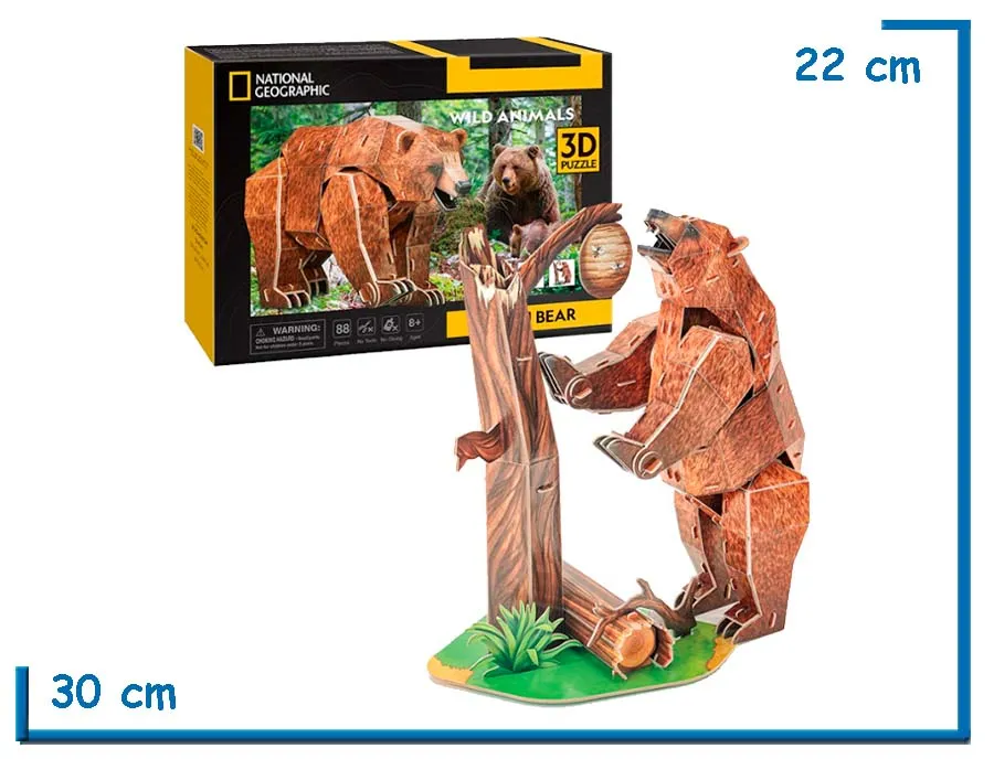 CUBIC FUN NAT GEO BROWN BEAR 3D PUZZLE 88 PZS