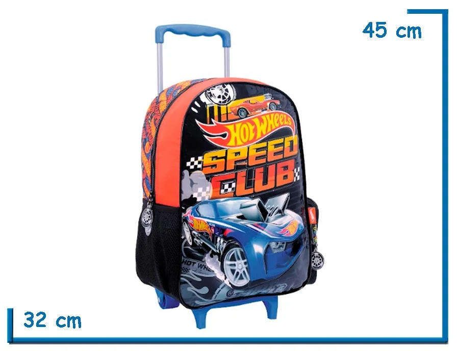 MOCHILA CARRO 16” HOT WHEELS NEGRA SPEED CLUB