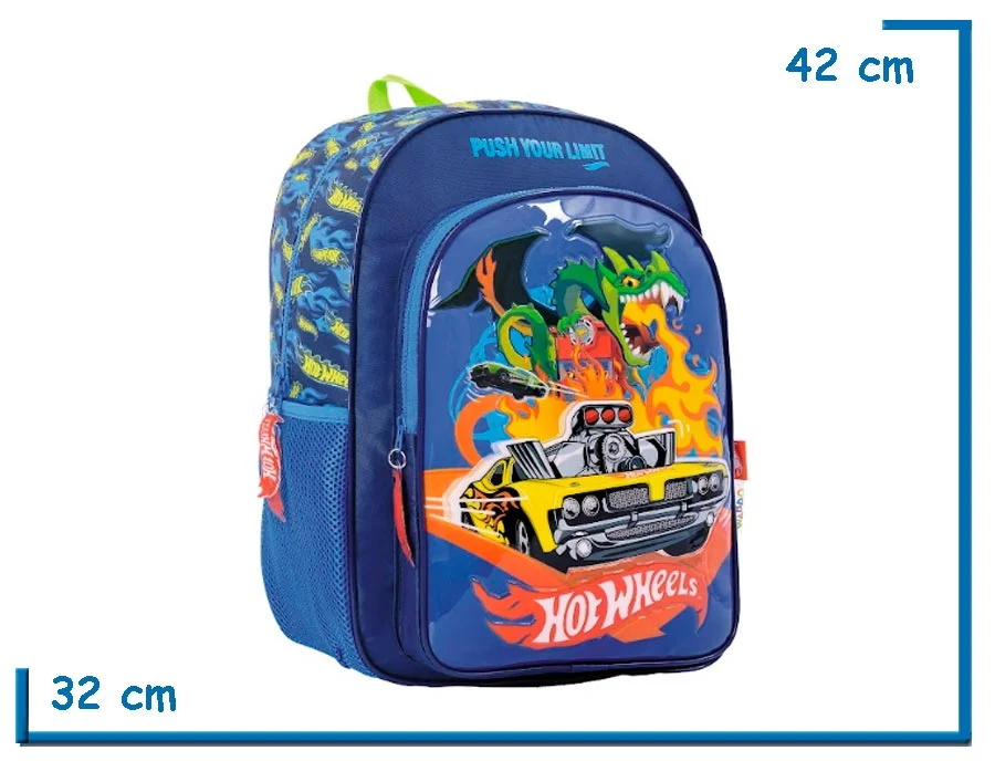 MOCHILA ESPALDA 16” HOT WHEELS AZUL DRAGON