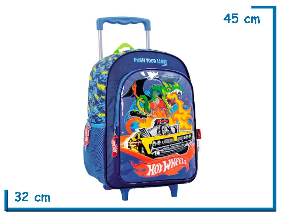 MOCHILA CARRO 16” HOT WHEELS AZUL DRAGON
