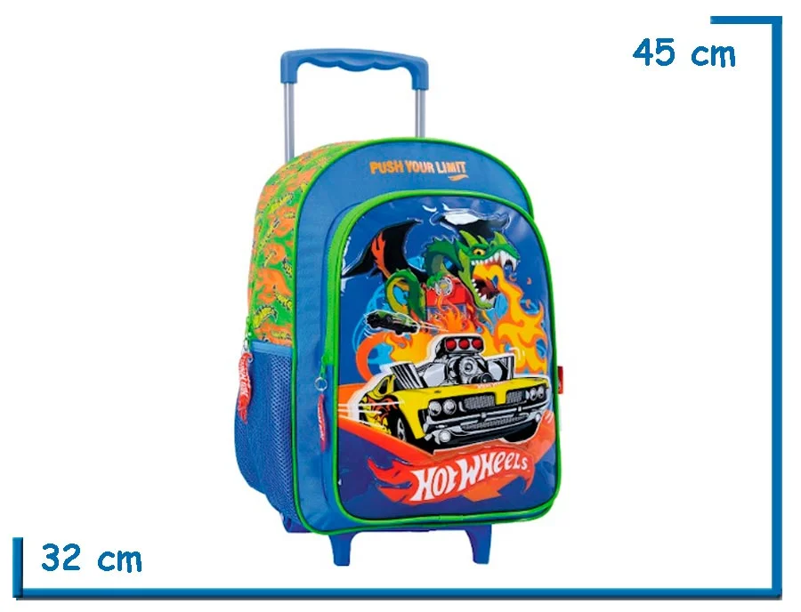 MOCHILA CARRO 16” HOT WHEELS VERDE DRAGON