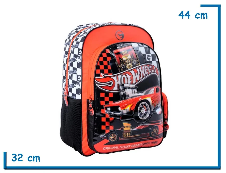 MOCHILA ESPALDA 18” HOT WHEELS ROJA RED CAR