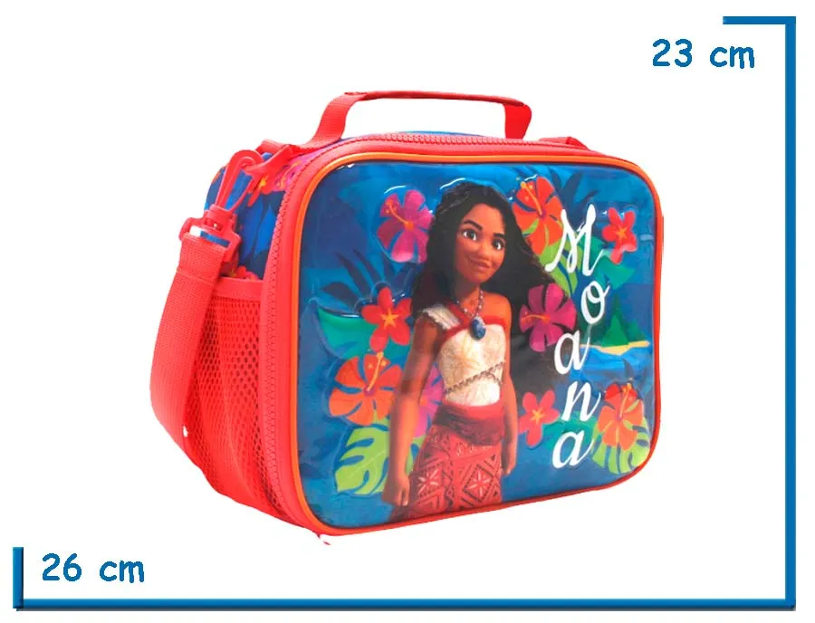 LUNCHERA MOANA ROJA FLORES Y HOJAS