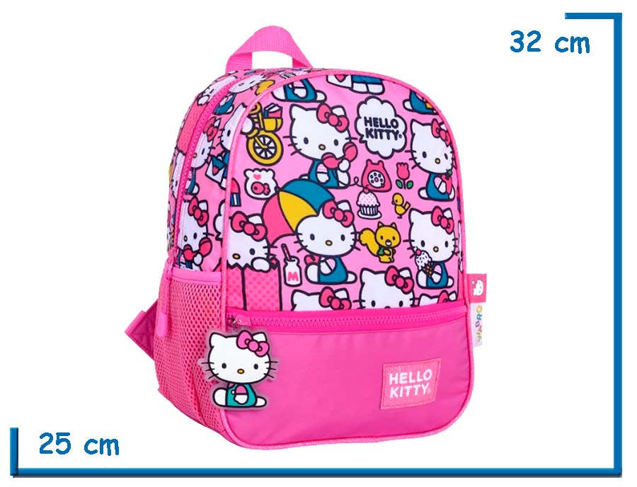 MOCHILA ESPALDA 12? HELLO KITTY ROSA MUCHAS KITTYS