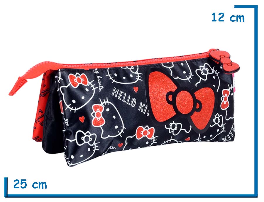 PORTALAPIZ TRIANGULAR SIMPLE HELLO KITTY ROJO Y NEGRO MO¥O
