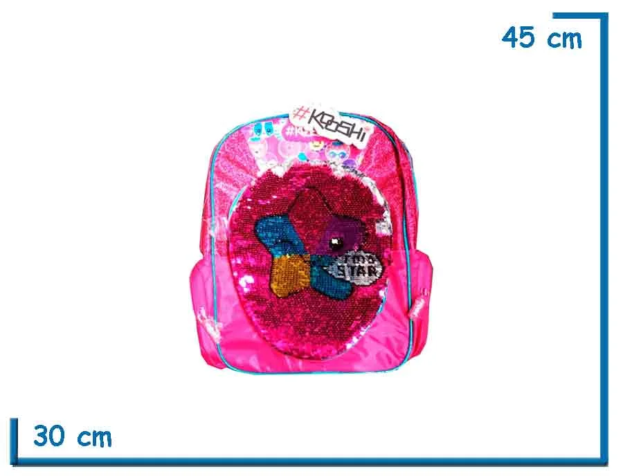 MOCHILA ESPALDA 17″ KOOSHI STAR CON LENTEJUELAS