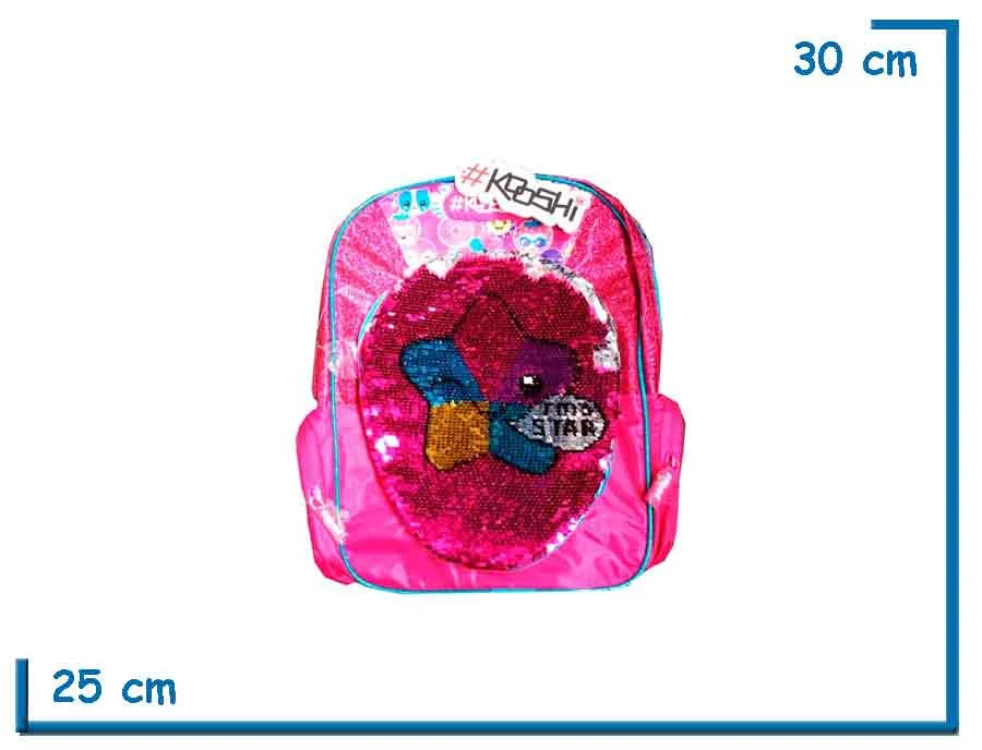 MOCHILA ESPALDA 13″ KOOSHI STAR CON LENTEJUELAS