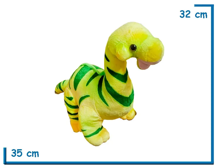 2X1 PELUCHE BRAQUIOSAURIO VERDE 32CM
