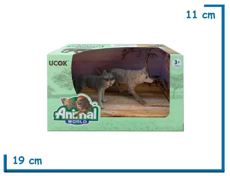 ANIMAL WORLD PAREJA DE LOBOS