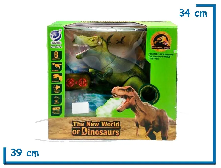 DINOMIGHT T-REX VERDE SPRAYING DINO RC LUZ SONIDO Y MOVIMIENTO