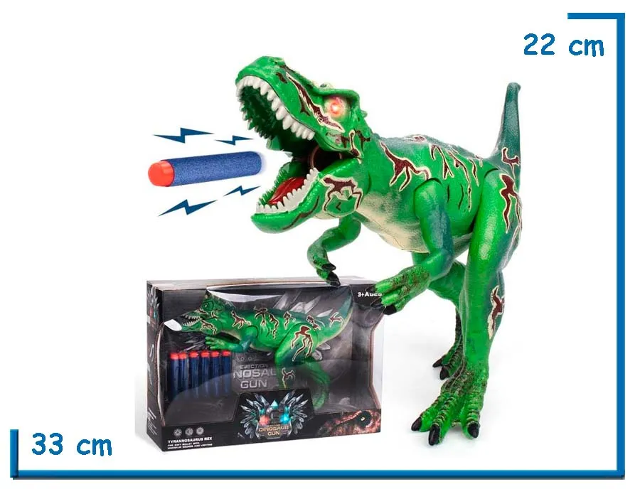 DINOMIGHT T-REX VERDE DINOSAUR BLASTER LUZ Y SONIDO