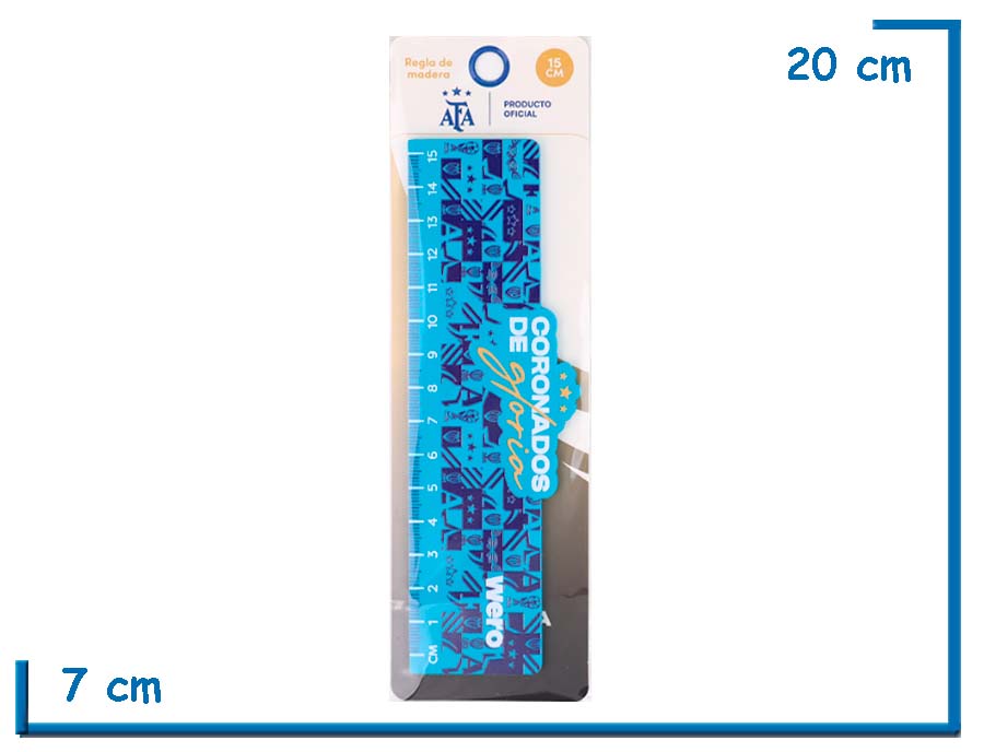 AFA REGLA DE MADERA 15CM CORONADOS DE GLORIA