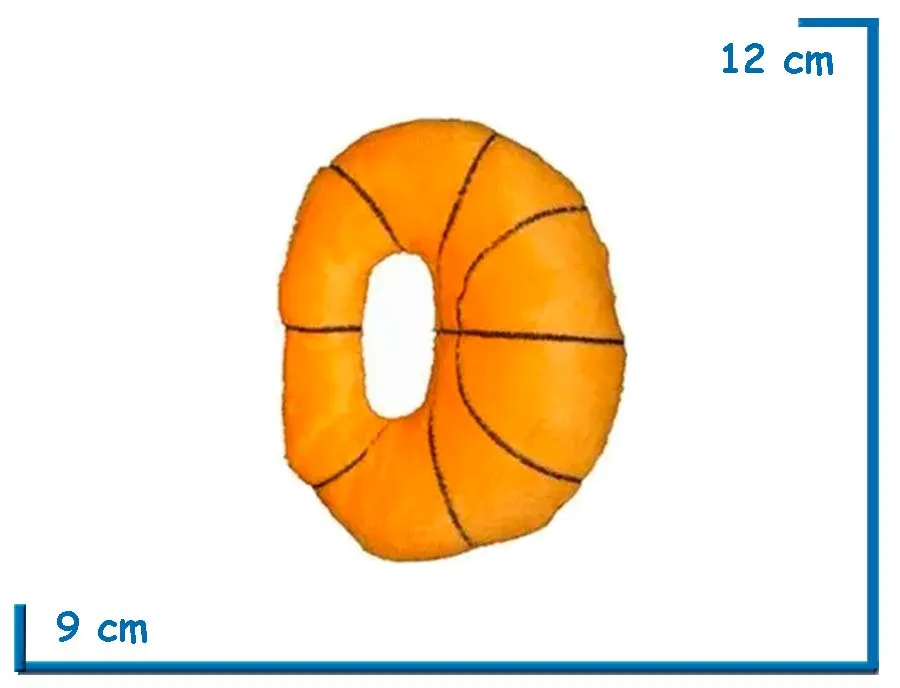 SONAJERO PELUCHE PELOTA DE BASKET CON AGARRE EN BOLSA