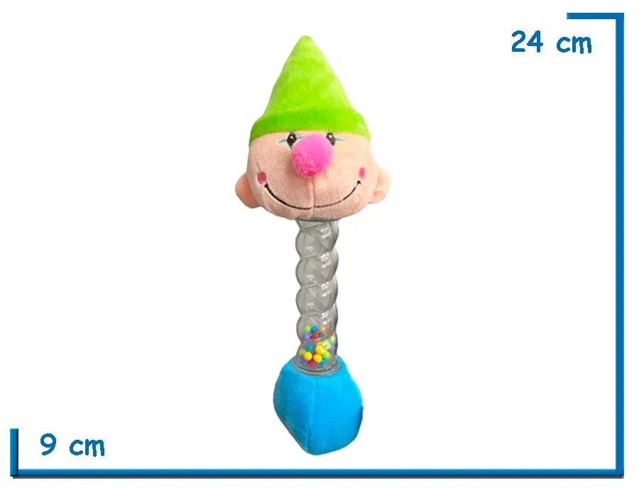 SONAJERO PELUCHE PAYASO GORRO VERDE 24CM
