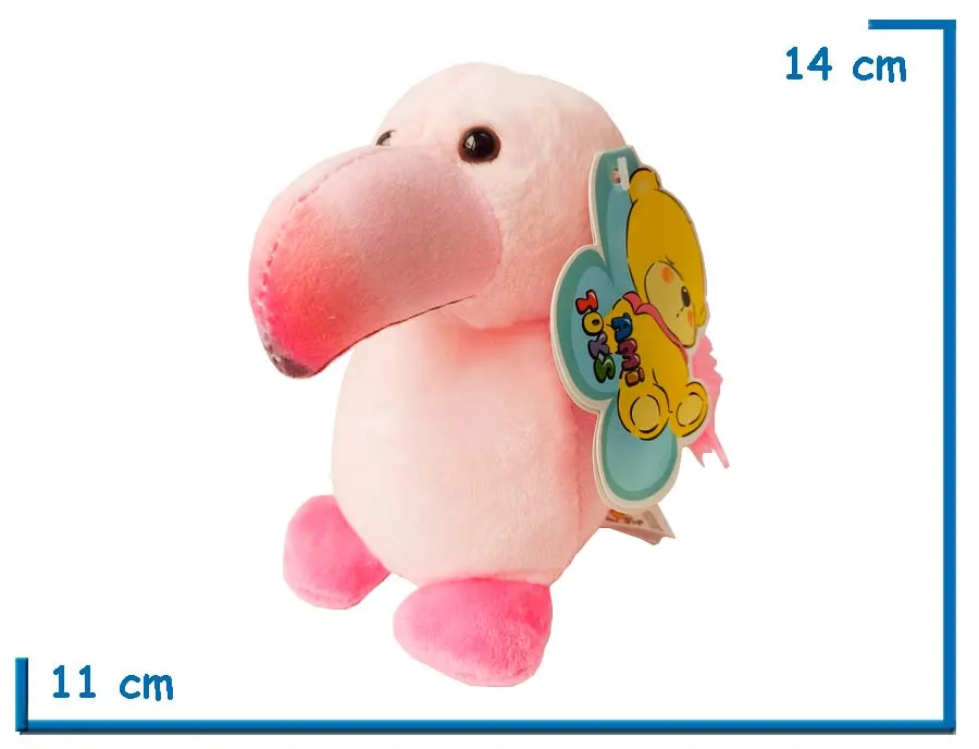 PELUCHE FLAMENCO ROSA 14CM