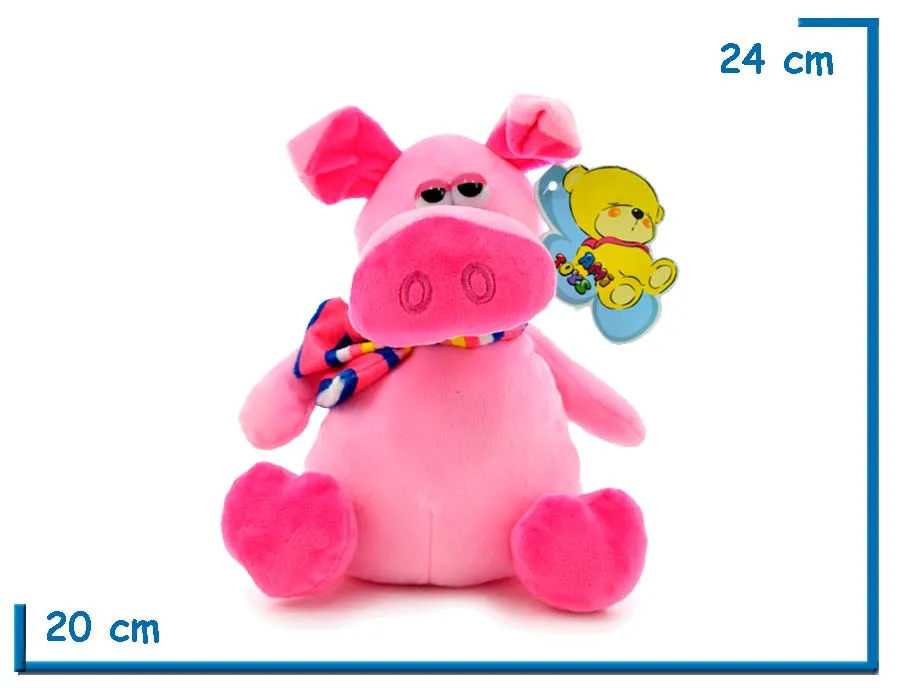 PELUCHE CERDITO CON BUFANDA 24CM